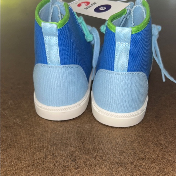 Billy Kids High-Top Sneakers - Light Blue and Green - Picture 3 of 5